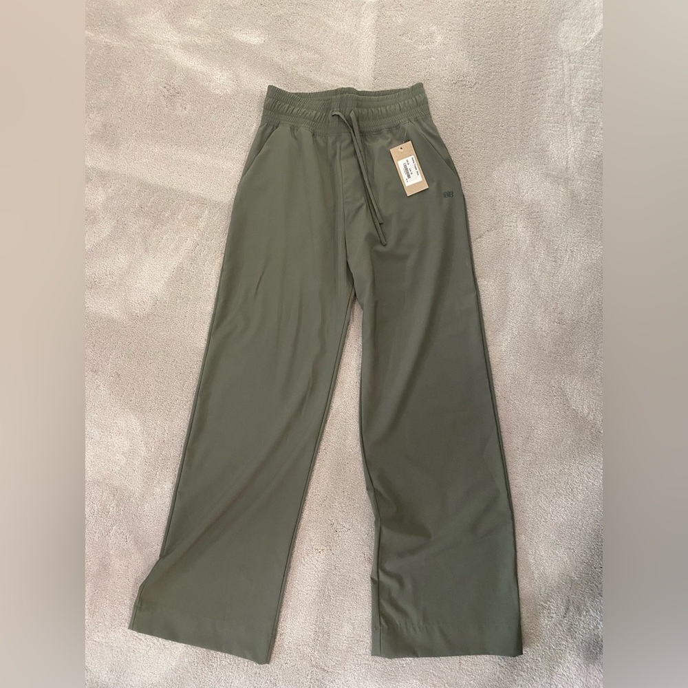 Olive Green Straight Leg Women's Pants
